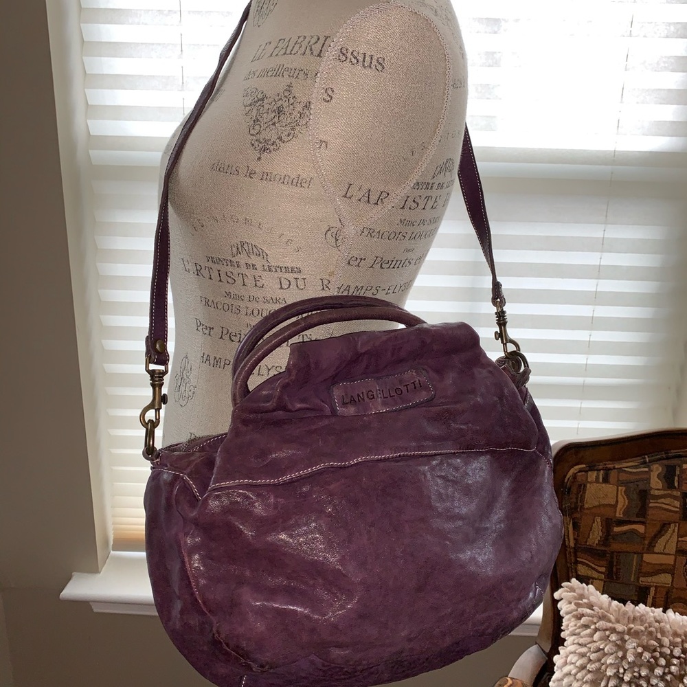 Purple Plum Italian Leather Crossbody